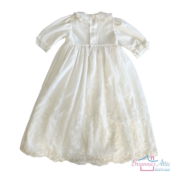 ALETTA Lace Overlay BAPTISM gown Ivory off white Size 6 to 8 months - Picture 5 of 13
